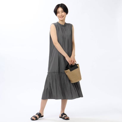 国産 アンタイトル Untitled パウダーサテン ティアードワンピース ダークグレー 海外輸入 Mehtris Com