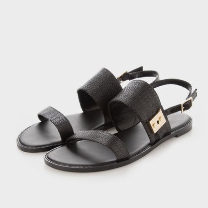 21 Summer 新作 金属的バックル ラフィアサンダル Metallic Buckle Raffia Sandals Black あしたたわいない 掛け替え 返品適当 シャルルマーニュ アンド キース Charles Keith レディースシューズ サンダル ロコンド Collabforge Com