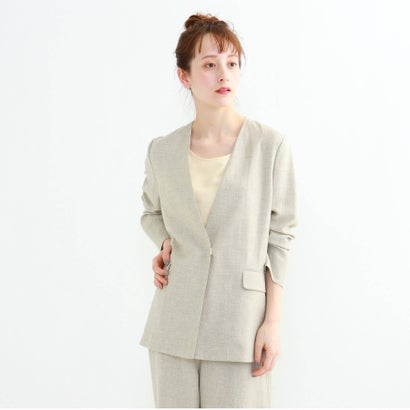 インディヴィ Indivi L トリアセテート混リネンライクvのど頚ジャンバー 自然 返品できる インディヴィ Indivi レディース衣装 スーツ ロコンド Giroveloce It