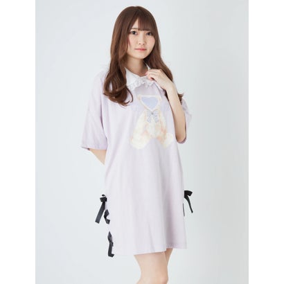 Tシャツ カットソー 贅沢品 アンクルージュ Ank Rouge ハートくまプリントbigtee パープル Happychildrensdaycare Net