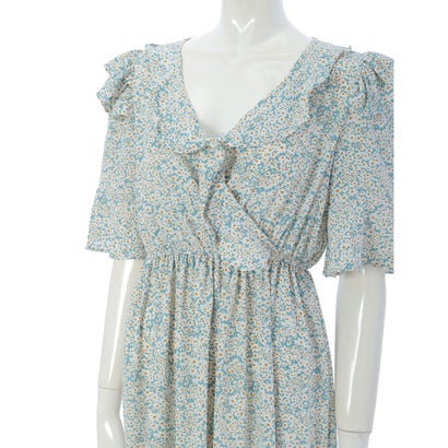 フィフス Fifth 花柄フリルデザインワンピース ブルー Aplusfinance Blog Com