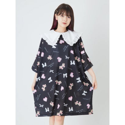 アンクルージュ Ank Rouge ハートリボンくま総柄bigte ブラック Psicologosancora Es