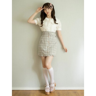 アンクルージュ Ank Rouge ハートボタンチェックミニsk ベージュ septicin Com