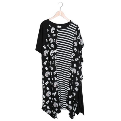 スカラー Scolar スカラーちゃんロゴ ボーダー切替ワンピース ブラック Zets Co Il