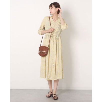 ドゥアルシーヴ Doux Archives 更紗柄スキッパーワンピース Yellow Andapt Com