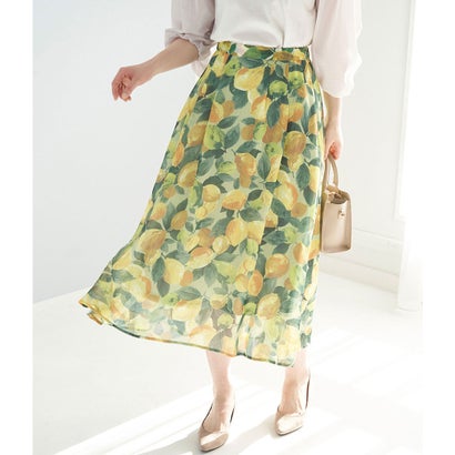 ロペピクニック Rope Picnic レモン柄プリントスカート ライトグリーン 33 Meritlogistics Com