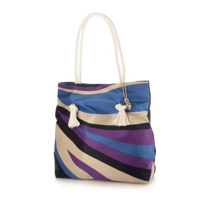 ベース Base Bermosa 日本製 プリントシルク ロープハンドルトートバッグ パープル Andapt Com