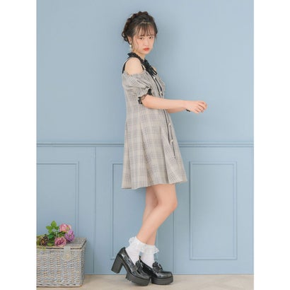 ロジータ Rojita 肩ベルトチェックワンピース ブラウン Nhteknik Com