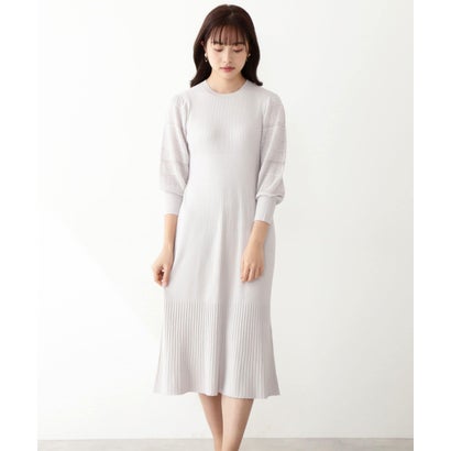 シアーボリュームスリーブニットワンピース グレージュ Sermus Es