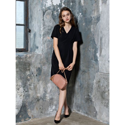 デュラス Duras 胴タック価額リップルワンピース Black Earthkitchen Ph