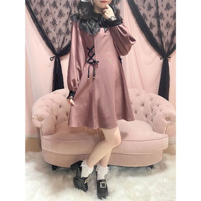 ロジータ Rojita フラウンスカラーwレースアップワンピース 桜 Residenza Latorre Com