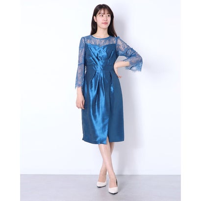 アウトレット ガール アウトレット Girl Outlet レース切り替えワンピースドレス ターコイズブルー Ice Org Br