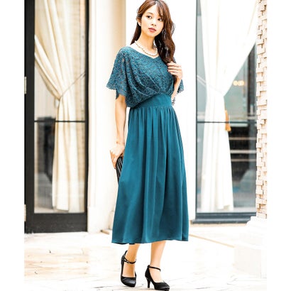 ニアナ Niana レーストップスブラウジング 結婚式ワンピース パーティードレス 成人式 同窓会 二次会 ドレス ブルーグリーン Liceochiloe Cl