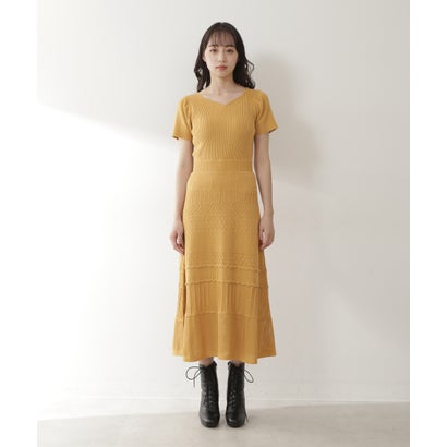 クロシェニットワンピース マスタード Liceochiloe Cl