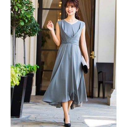 ニアナ Niana クロスベルトバックプリーツ 結婚式ワンピース パーティードレス 成人式 同窓会 二次会 ドレス ライトカーキ Liceochiloe Cl