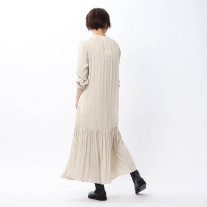 アン題名 Untitled L サテンティアードシャツワンピース 洗える 電灯ベージュ Iraklis1908 Gr