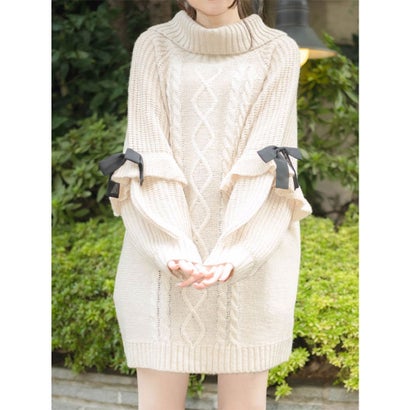 ロジータ Rojita ボリュームスリーブニットワンピース ベージュ Compassindy Com