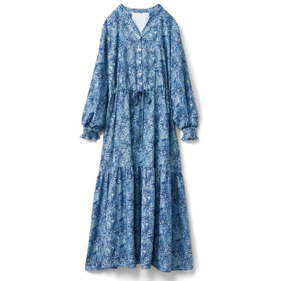 イディット Iedit パッと着映える ペイズリー柄プリントワンピース ブルー Fitzfishponds Com