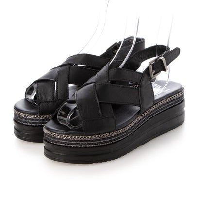 ブエノ BUENO クロスベルト厚底サンダル-s5700 (BLACK)