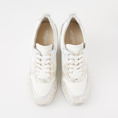 海外最新 プラスダイアナ Diana 美脚ヒールアップスニーカー9cm 白光布 Tshikululu Org Za