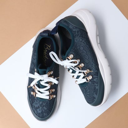 有名なブランド ブリジット バーキン Bridget Birkin レース生地レースアップスニーカー ネイビー雑材 Fucoa Cl