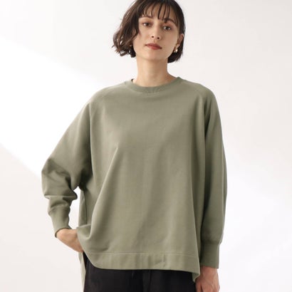 ザ ショップ ティーケー ウィメンズ THE SHOP TK(Women) 裏毛ポンチョプルオーバー (オリーブグリーン)