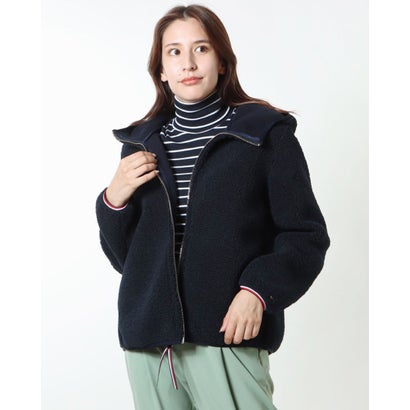 トミーヒルフィガー TOMMY HILFIGER フーデッドテディジャケット (ネイビー)