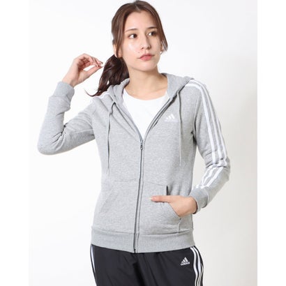 アディダス Adidas レディース ニットジャケット エッセンシャルズ フリース スリーストライプス フルジップパーカー Gv6021 グレー 男性に人気