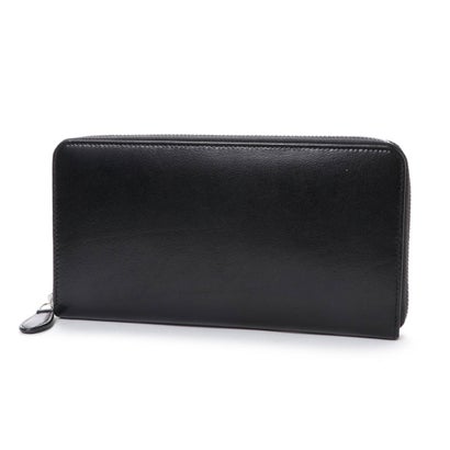 ＜ロングセラー＞オティアス Otias ベジタブルタンニンなめしバッファローレザー ラウンドジップ長財布/ロングウォレット （ブラック）