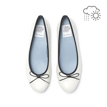 【降雨相応う】エマ フランシス Emma Francis 坦々たる バレーシューズ （白いこと エナメル）