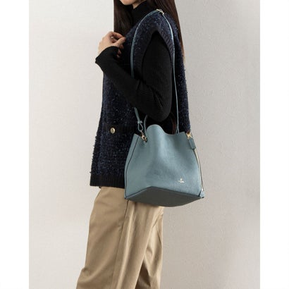 ペレボルサ PELLE BORSA 「レネット」2WAYショルダー （ブルーグレー）日本製