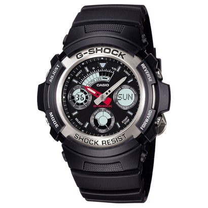 【G-SHOCK】第一義的模範例 / AW-590-1AJF / アナログ／デジタル / Gぼうぜん自失 （黒いこと×しろがね色）