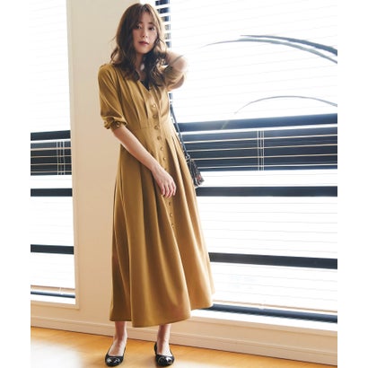 ルイルエブティック RUIRUE BOUTIQUE 2wayフロントボタンタックワンピース （洋芥子黄色）