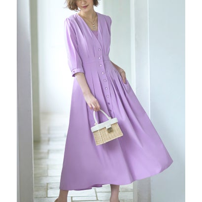 ルイルエブティック RUIRUE BOUTIQUE 2wayフロントボタンタックワンピース （ラベンダー）