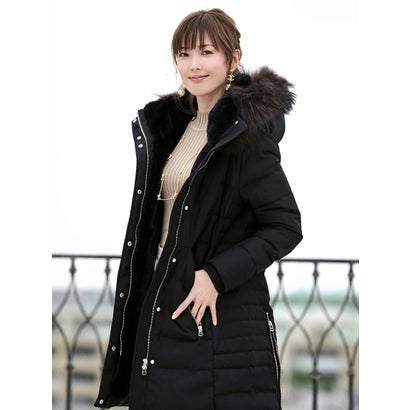 ルイルエブティック RUIRUE BOUTIQUE ラクーンファーサイドジップスリットダウンコート ｜ レディース アウター 羽織 体型覆いかぶせる 保温 生あたたかい ロング丈 ロング厚地の外套 落ち込む上衣 ラクー