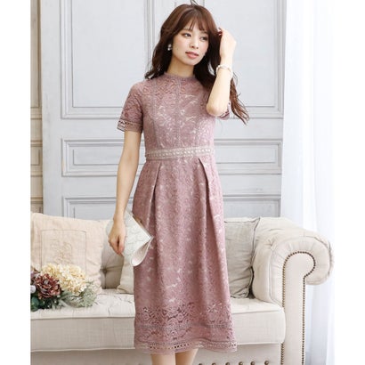 プールヴー PourVous 結婚式ワンピースドレスパネルレース袖あり&ロング大きいサイズフォーマル パーティードレス 20代 30代 40代 （モーヴピンク）｜LOCOMALL（ロコンド公式ストア） 9,338円