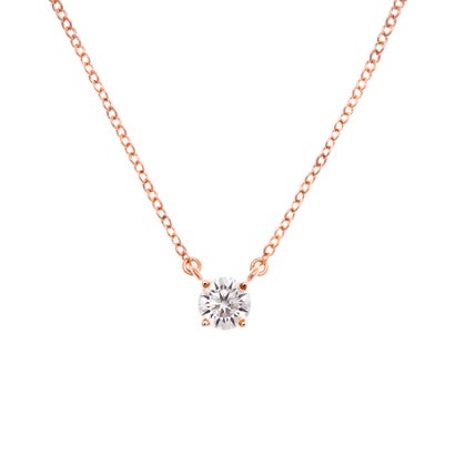ミーティアニューヨーク METEOR NEW YORK 0.5ct 1粒ソリティアネックレス 『VENUS』【返品不可商品】 （18金ピンクゴールドコーティング）