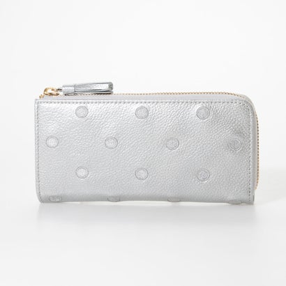 ＜ロングセラー＞ペルケ perche 牛革ドット刺繍L字パームフィット長財布 （シルバー）