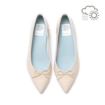 【雨水相応う】エマ フランシス Emma Francis フラットバレエシューズ （ベージュ エナメル）