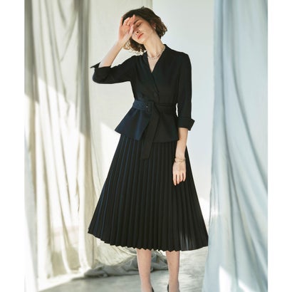 ルイルエブティック RUIRUE BOUTIQUE ドッキングプリーツワンピーススーツ フォーマル 儀式用背広（黒いこと）