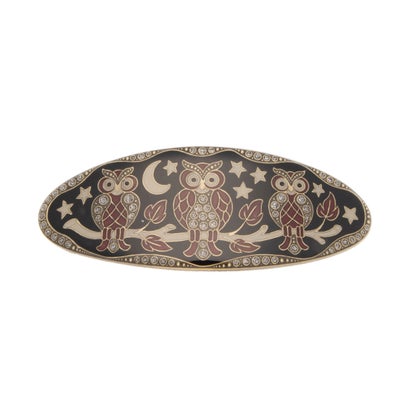 クララビジュー Clara Bijoux オウルモチーフ バレッタ （ブラック系）