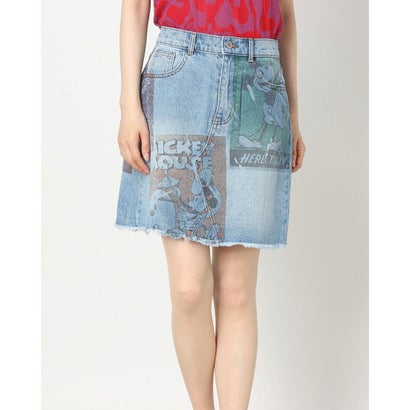 デシグアル Desigual ミッキーマウスのさし絵入り口・入口レディースデニムミニスカート （青碧）