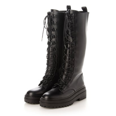 Monoceros/モノケロース（Black）レースアップロングブーツ