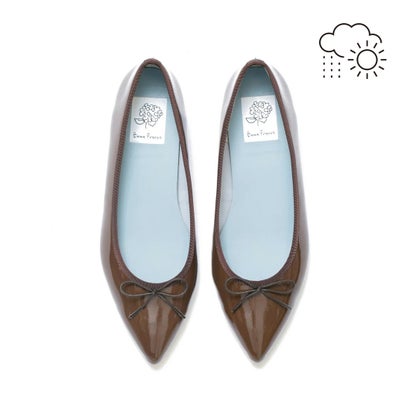 【降雨相応う】エマ フランシス Emma Francis フラットバレエシューズ （赤銅色 エナメル）