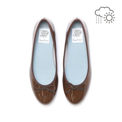 【雨水相応う】エマ フランシス Emma Francis 木目細か バレーシューズ （赤銅色 エナメル）