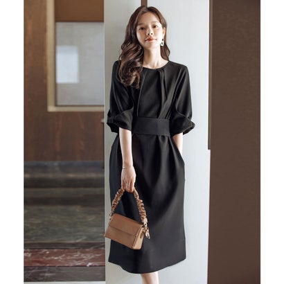 御召しもの足し加える DRESS+ コクーンワンピースドレス （黒いこと）