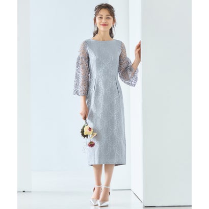 お召しもの足し加える DRESS+ スピード競技七分袖×ダマスク柄衣装お召しもの御芽出度衣装・お呼ばれ寄りあいお召しもの （薄墨色）