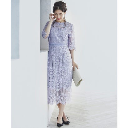 御召しものつけ加える DRESS+ タイトシルエットのミモレ丈衣裳御召しもの 寄り合い御召しもの 華燭の典 （ラベンダー）