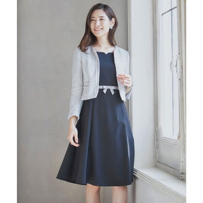 お召しもの足し加える DRESS+ フォーマル レディースフォーマル 衣装 上衣 2点仕掛ける セットアップ はいり込む式 卒式 御芽出度 （薄墨色）