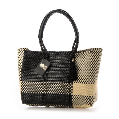 ウーヴン WOVEN スモールトート bk-bag-bl-cream-s
